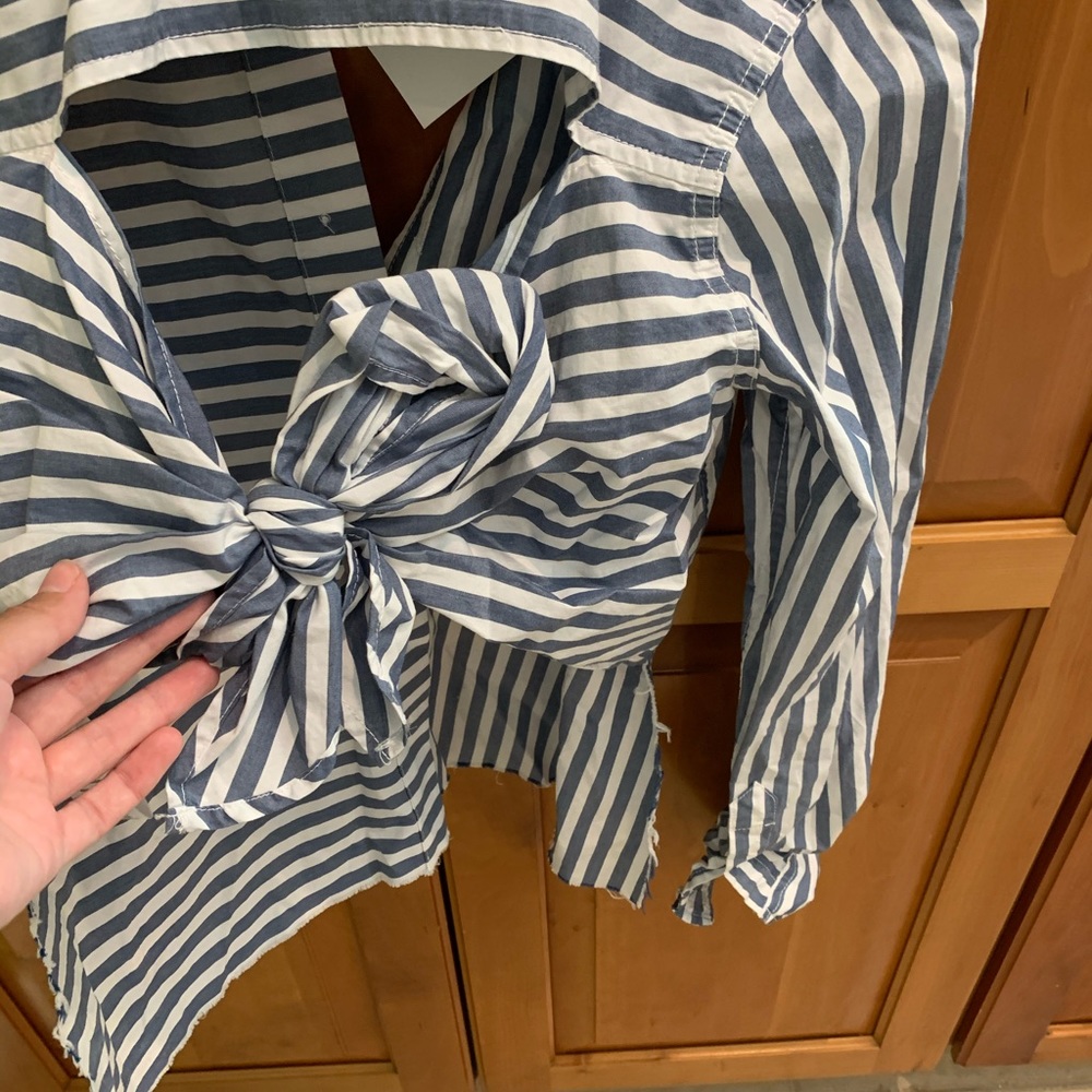 Current/Elliott Striped Collared Shirt - image 3